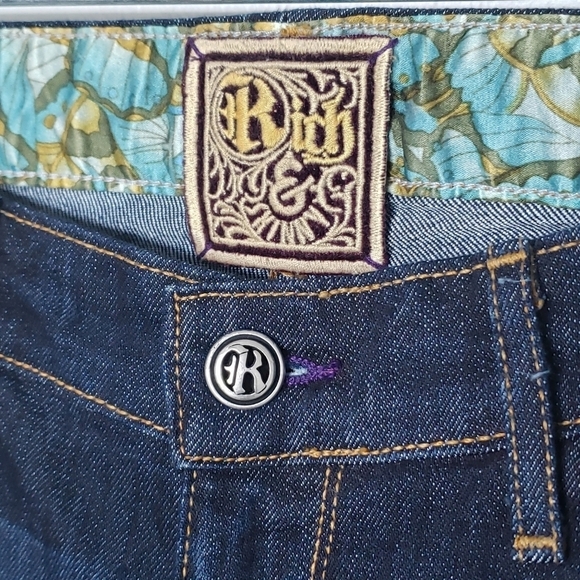 Rich & Skinny Wrinkle Rinse Dark Wash Boot Cut Jeans 26 - Picture 8 of 10